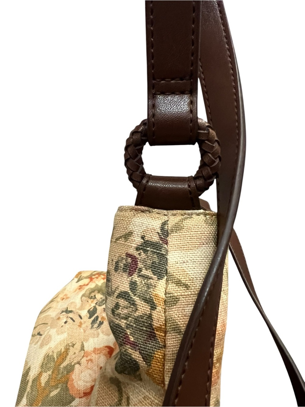 Relic Floral Canvas tapestry Shoulder Bag with Brown Trim EUC - Picture 9 of 9